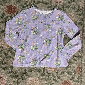 Blair long sleeve lavender lilac Pointelle with flowers 💐💜✨ size ps/small